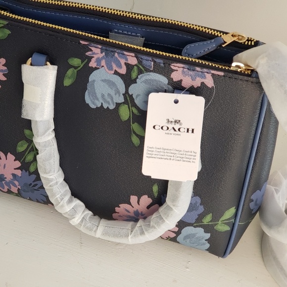 MINI SURREY CARRYALL PAINTED PEONY COACH F72641 - Picture 6 of 8